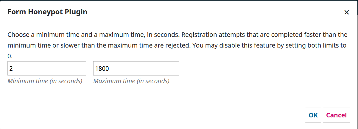 Screenshot von den Einstellungen des installierten Honey-Pot-Plugins 