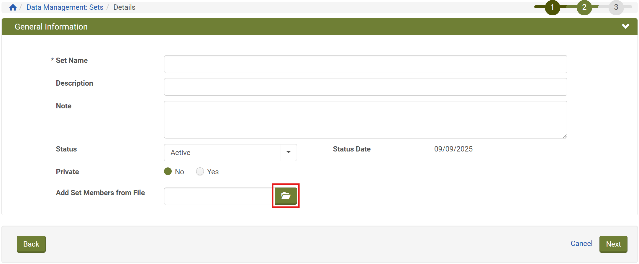 Add Set Members from File