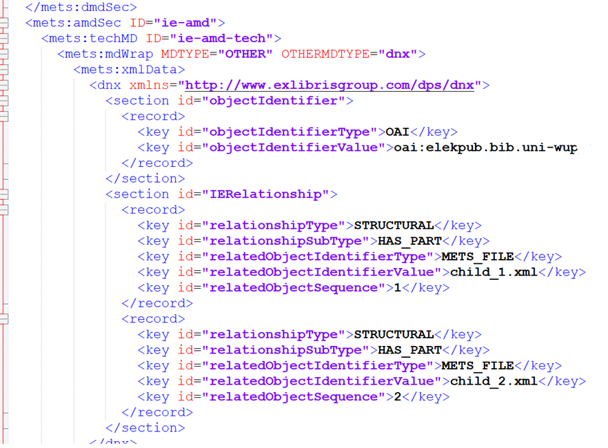 Screenshot: METS der Parent-IE