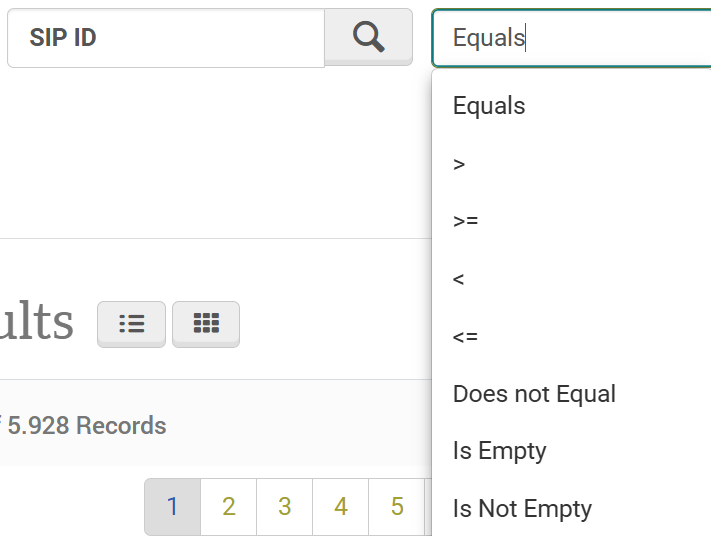 Screenshot: Eingrenzungen SIP ID