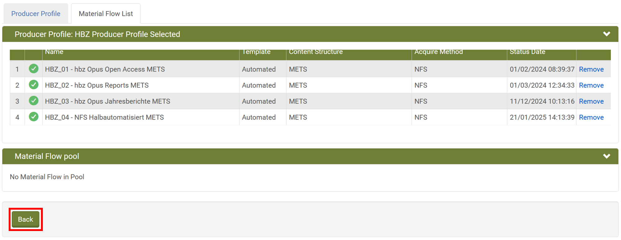 Screenshot: Back Button