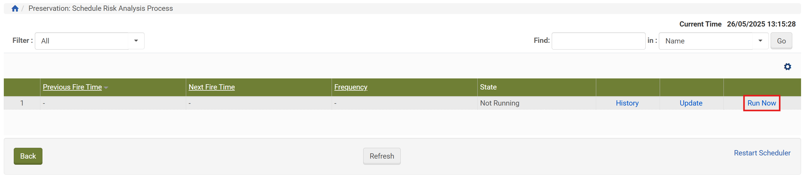 Risk Analysis Process Run Now